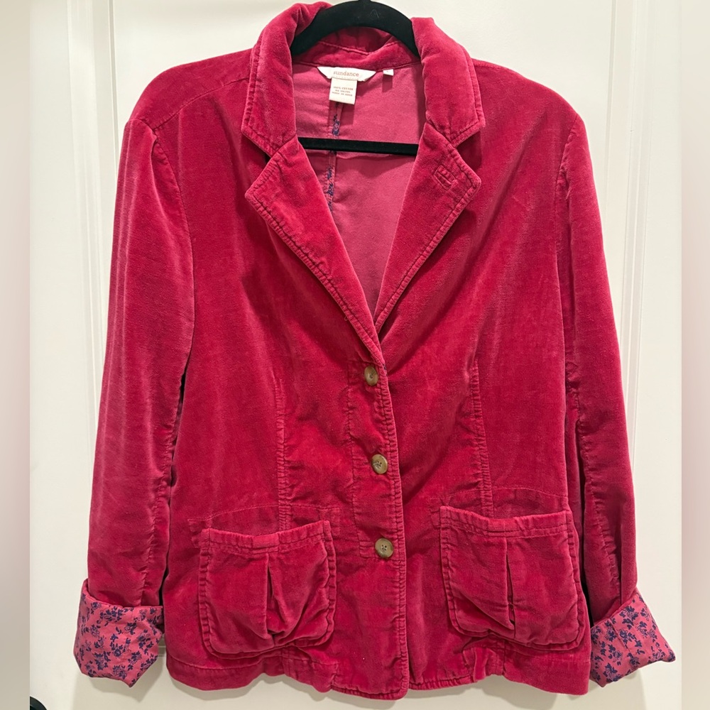 Sundance Fuchsia Corduroy Blazer 100% Cotton 🪱🪱